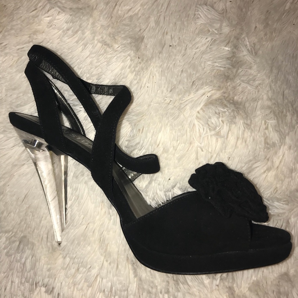 black Colin Stuart clear heel shoes